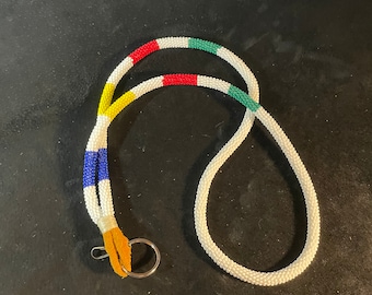 Hudson Bay company- NATIVE BEADED LANYARD- white, red, blue, green, yellow