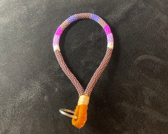 Purple - NATIVE BEADED KEYCHAIN - Gift Idea, Elegant, Key holder, Wrist Keychain