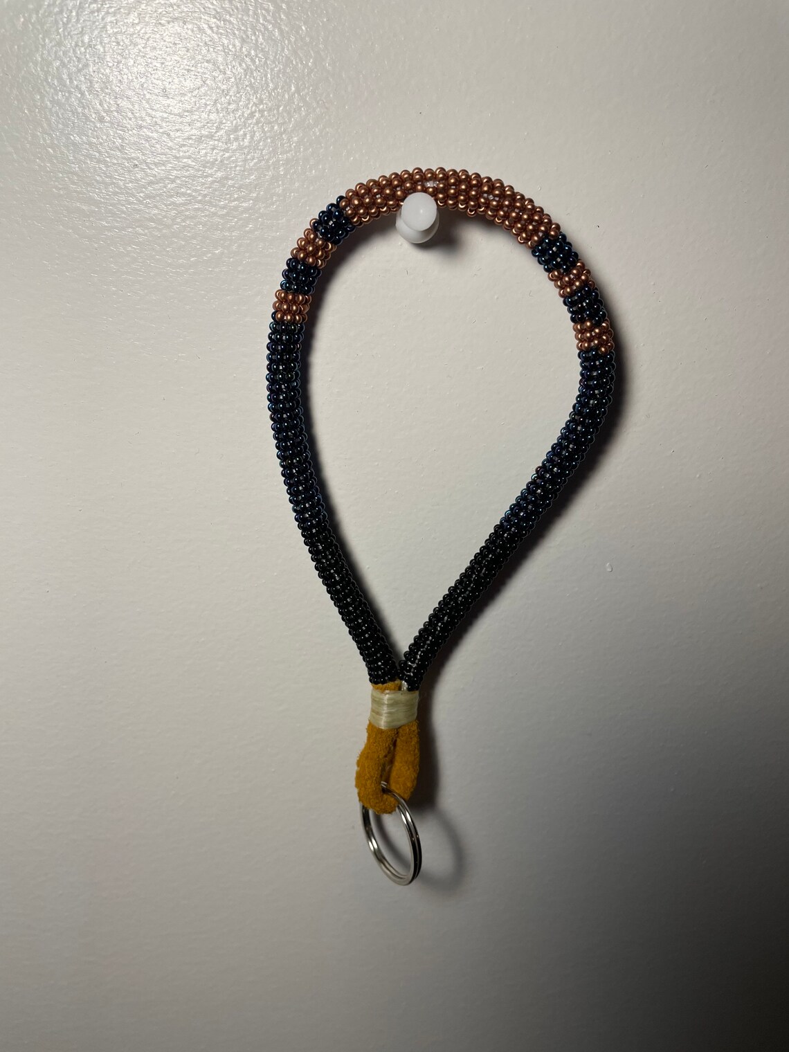 Copper & Abalone - NATIVE BEADED KEYCHAIN - Copper, Navy - Etsy