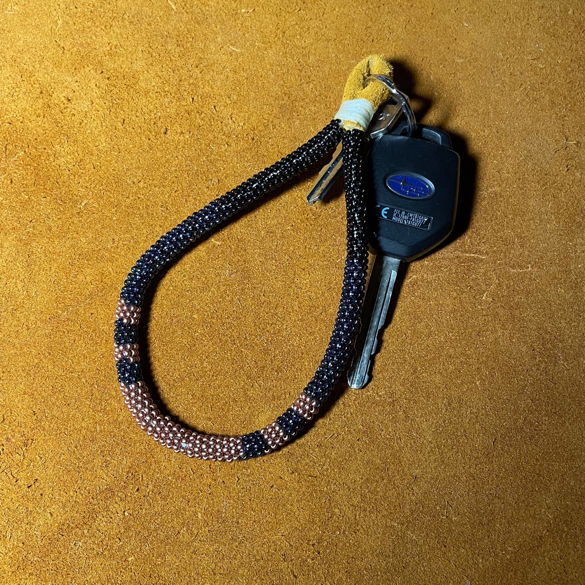 Copper & Abalone - NATIVE BEADED KEYCHAIN - Copper, Navy - Etsy