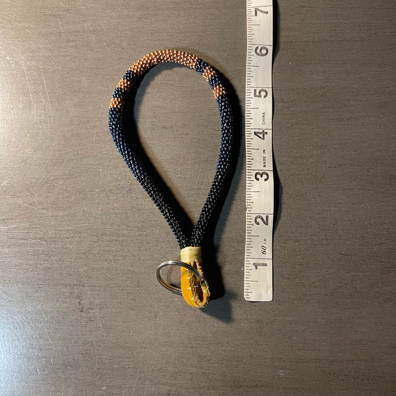 Copper & Abalone - NATIVE BEADED KEYCHAIN - Copper, Navy - Etsy