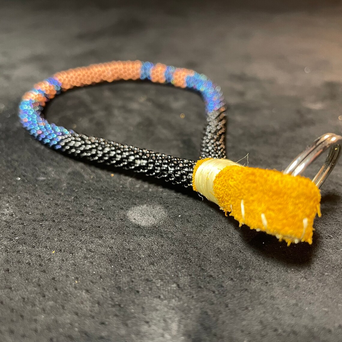 Copper & Abalone - NATIVE BEADED KEYCHAIN - Copper, Navy - Etsy