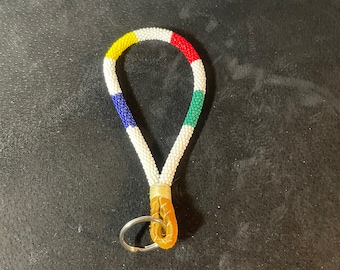 HBC - NATIVE beaded lanyard - Red, blue, green, yellow, white