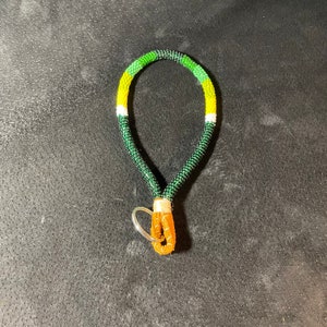 Green - NATIVE BEADED KEYCHAIN - Gift Idea, Elegant, Key holder, Wrist Keychain
