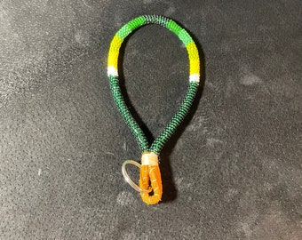 Green - NATIVE BEADED KEYCHAIN - Gift Idea, Elegant, Key holder, Wrist Keychain