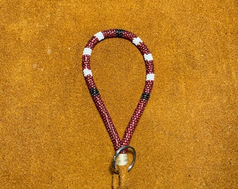 MMIW- NATIVE BEADED keychain - Red, white, black