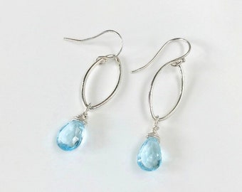 OOAK Gift Idea Mothers Day Blue Gemstone Feather Earrings Gemstone Jewelry Handmade Jewelry Gift For Her Southwestern Style