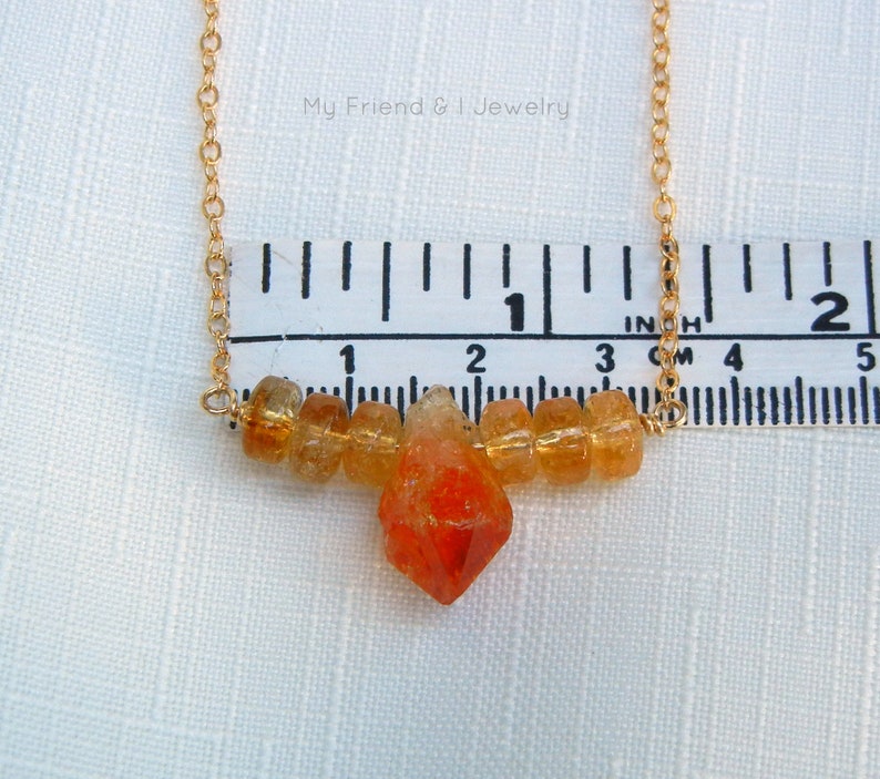 Citrine Bar Necklace November Birthstone Gold Minimalist Jewelry Raw Citrine Necklace DN422