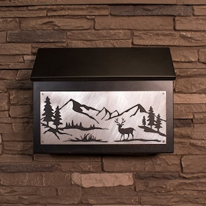 Mountain Scene Wall Mount Mailbox - Horizontal