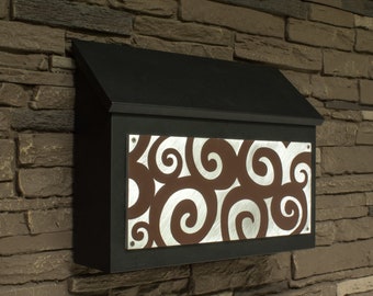 Modern Swirl Wall Mount Mailbox - Horizontal