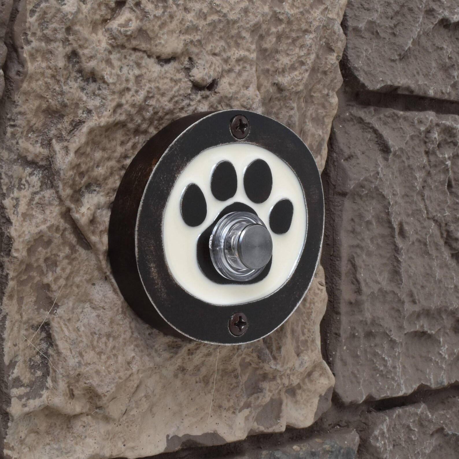 Paw Print Doorbell With Lighted Button Etsy