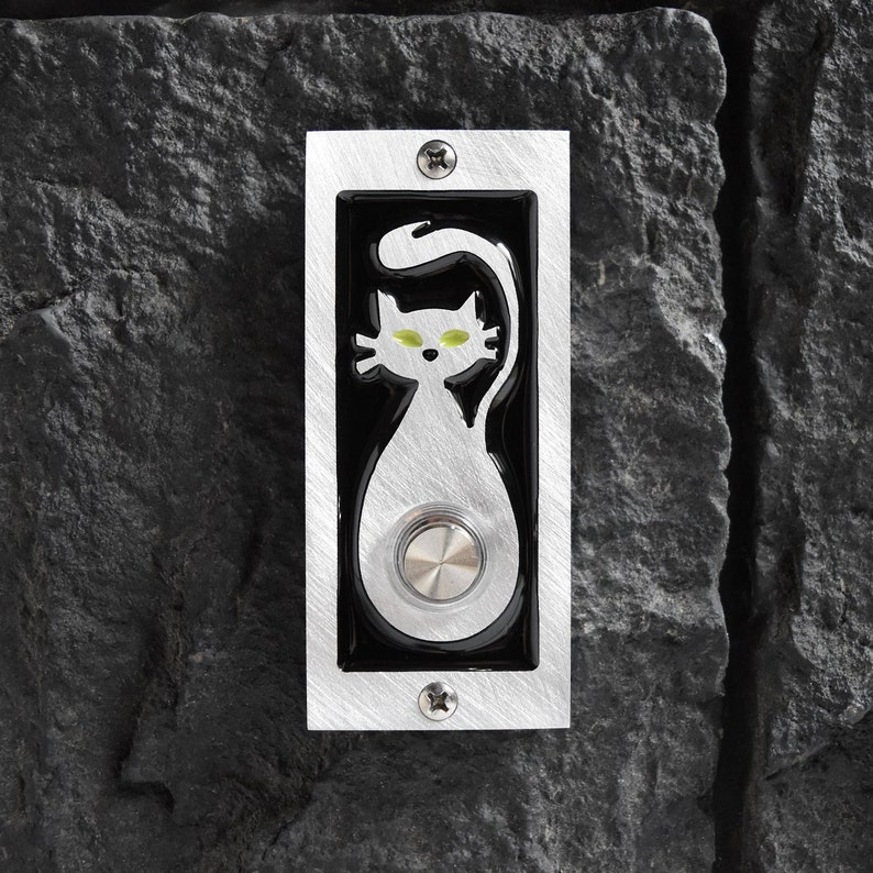 Cat Doorbell With Lighted Button Etsy Canada