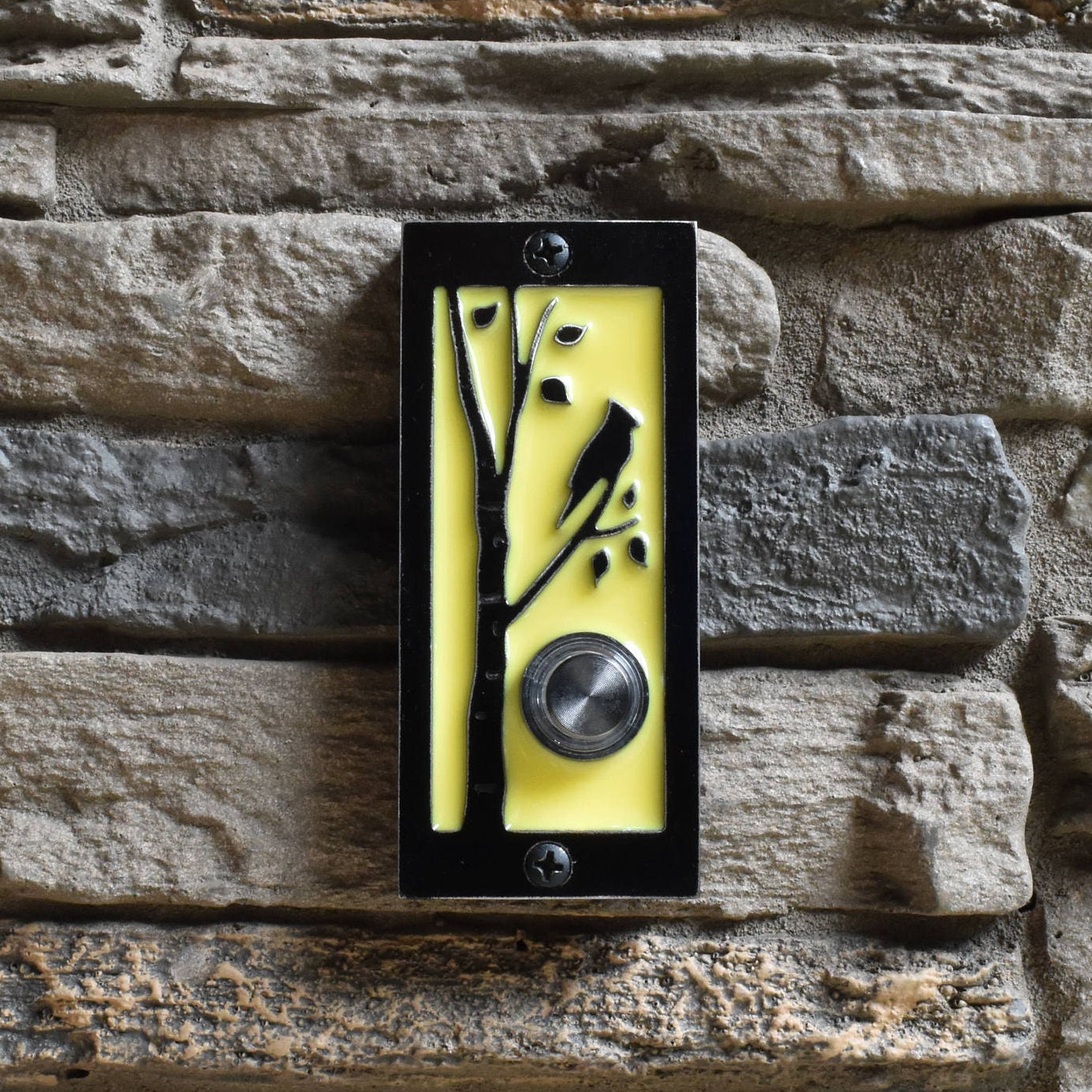 Modern Bird Doorbell with Lighted Button Etsy