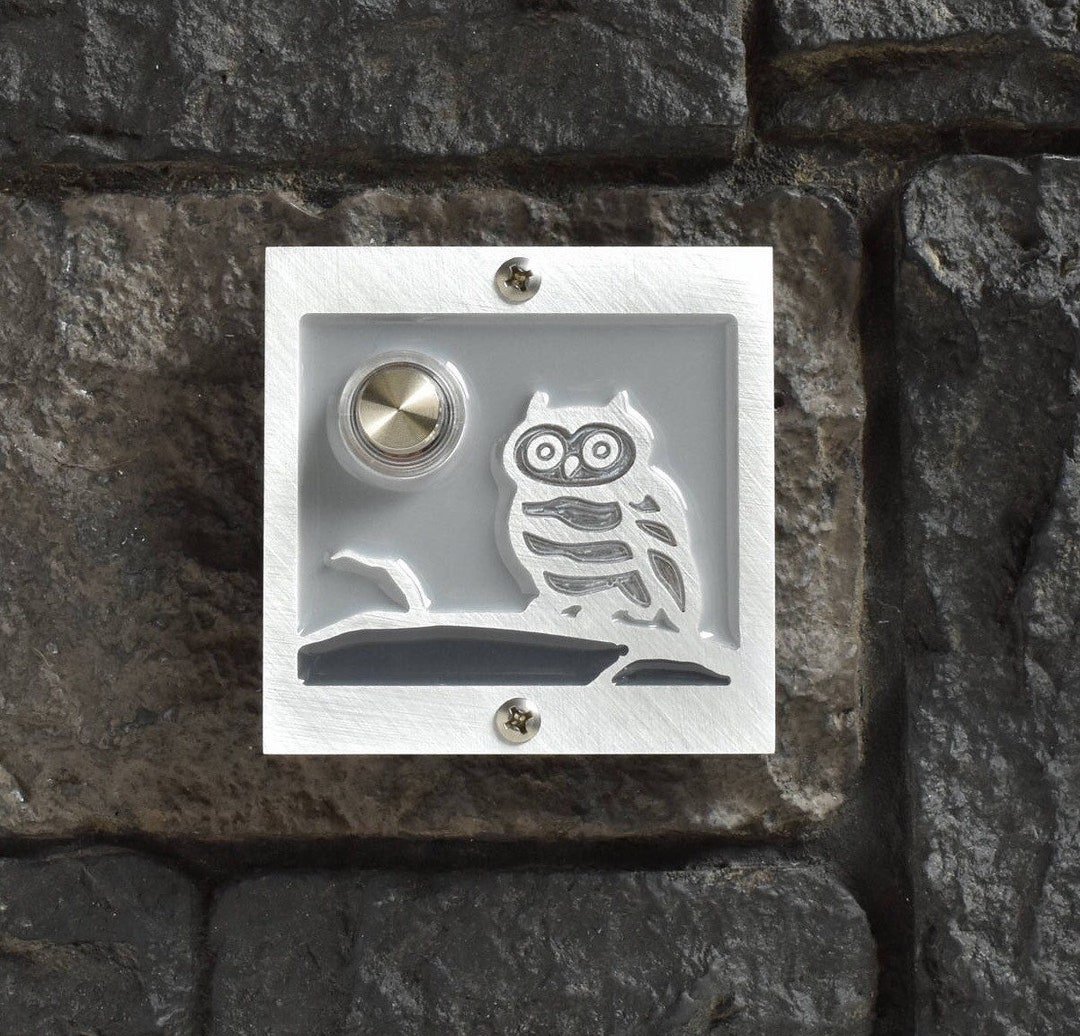 Owl Doorbell With Lighted Button Etsy