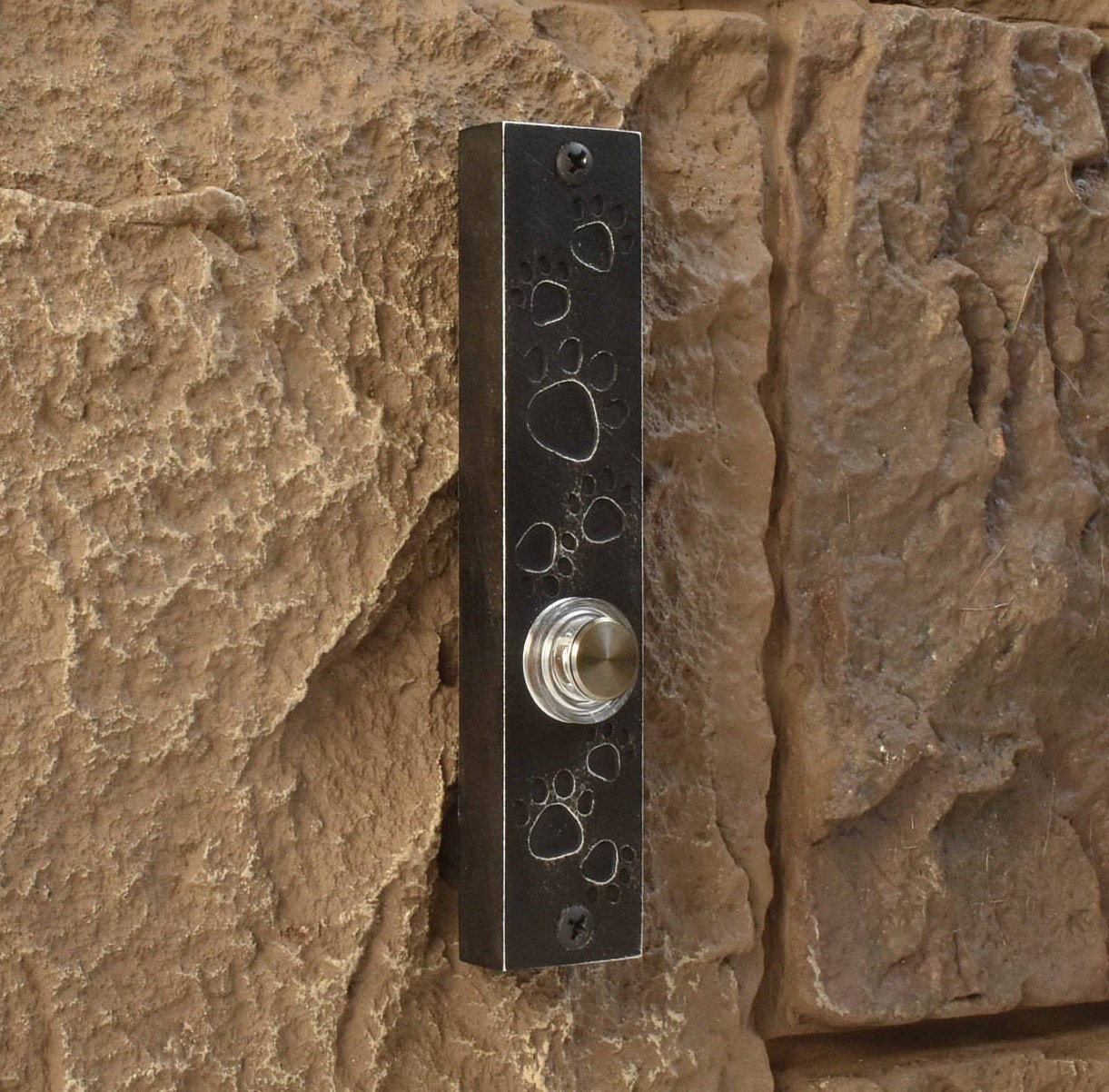 Paw Print Doorbell with Lighted Button Etsy