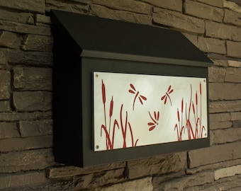 Dragonfly Wall Mount Mailbox - Horizontal