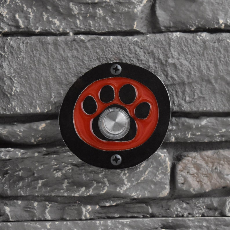 Paw Print Doorbell With Lighted Button Etsy