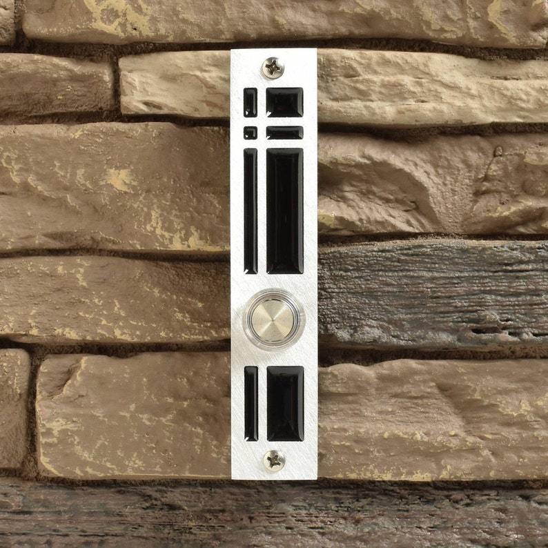Mid Century Modern Doorbell With Lighted Button Etsy