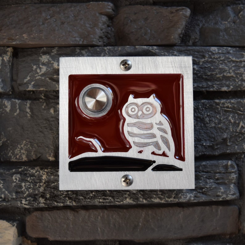 Owl Doorbell With Lighted Button Etsy