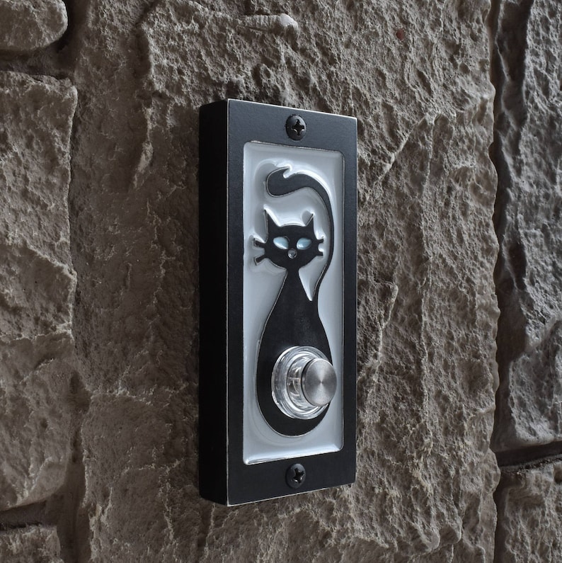 Cat Doorbell With Lighted Button Etsy Canada