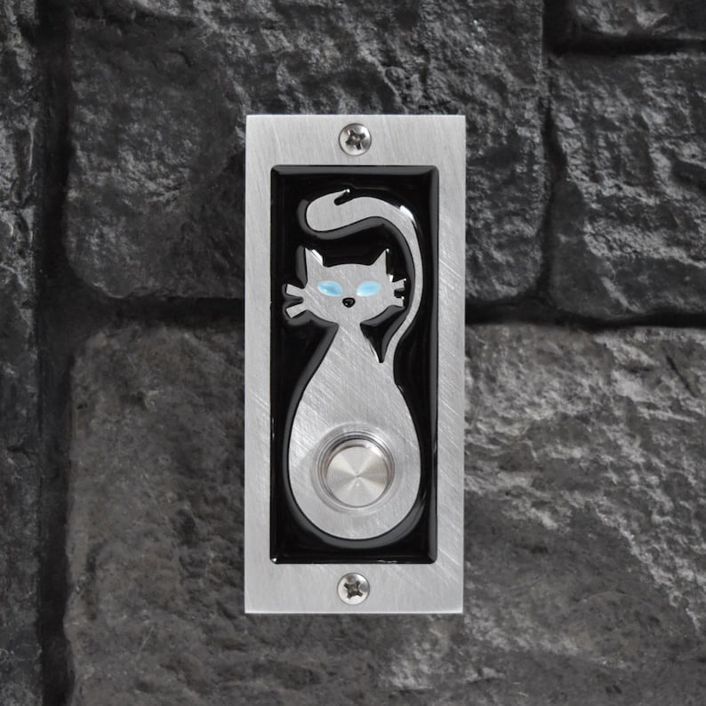 Cat Doorbell With Lighted Button Etsy Canada