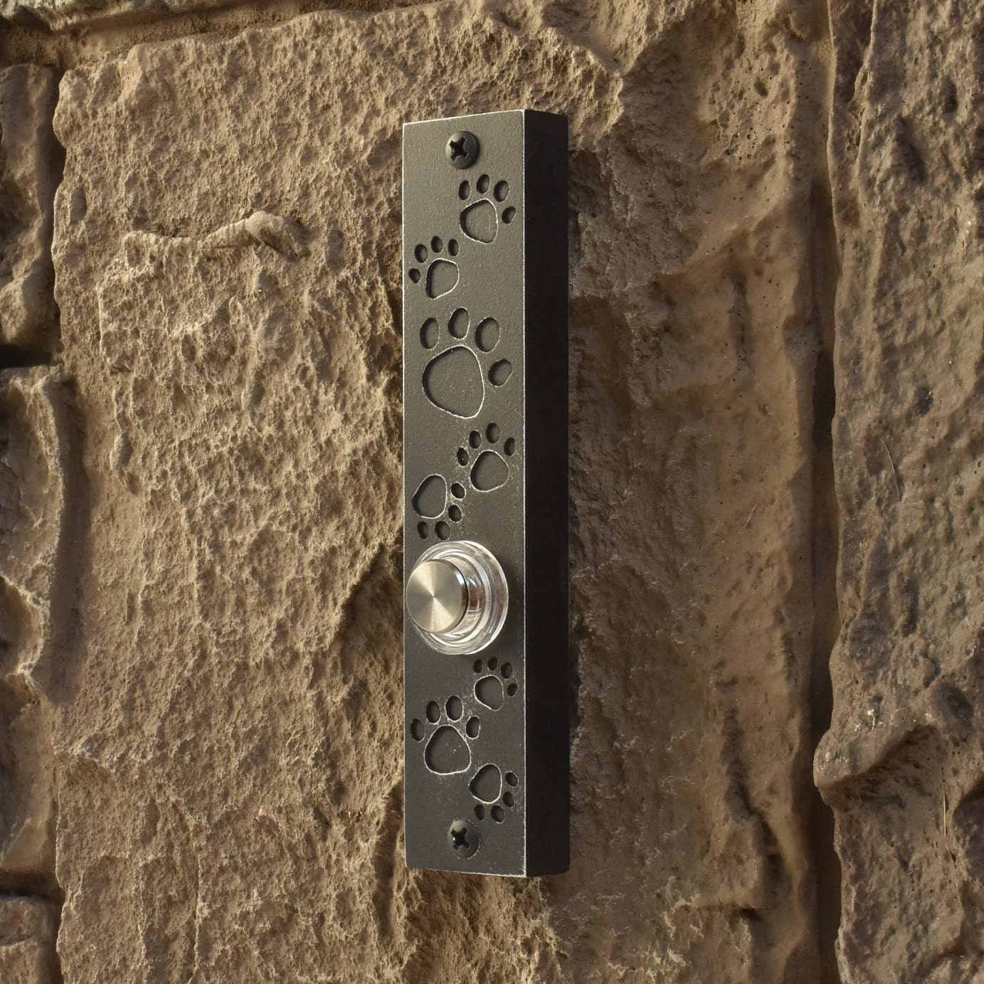 Paw Print Doorbell with Lighted Button Etsy