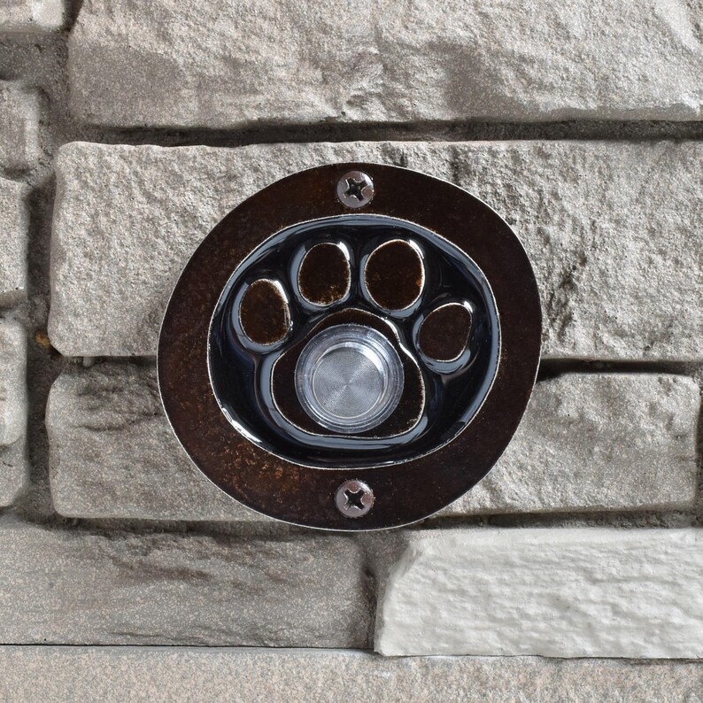 Paw Print Doorbell With Lighted Button Etsy