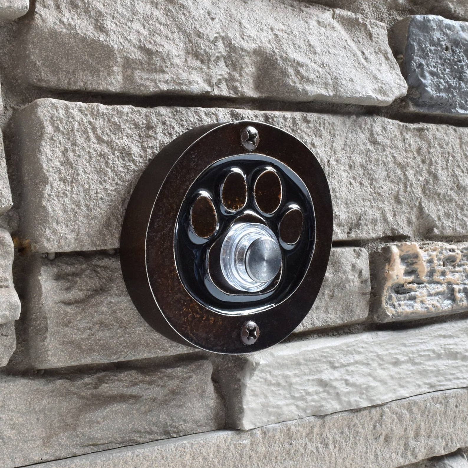 Paw Print Doorbell With Lighted Button Etsy