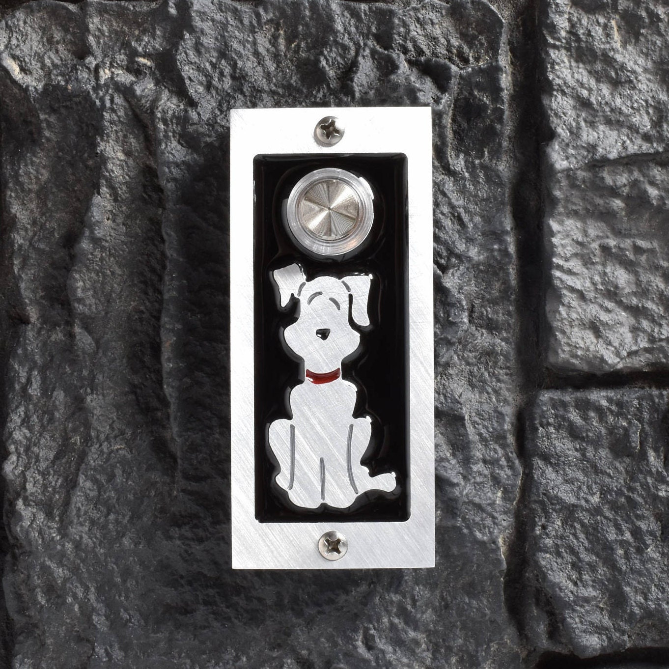 Modern Dog Doorbell with Lighted Button