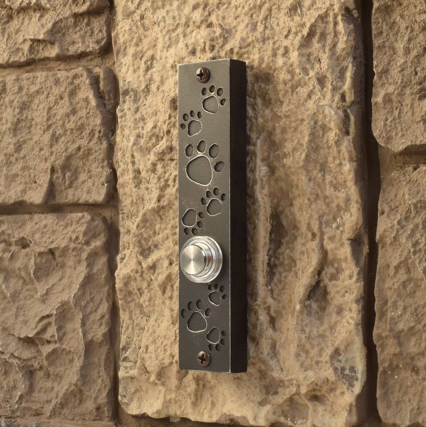Paw Print Doorbell with Lighted Button Etsy