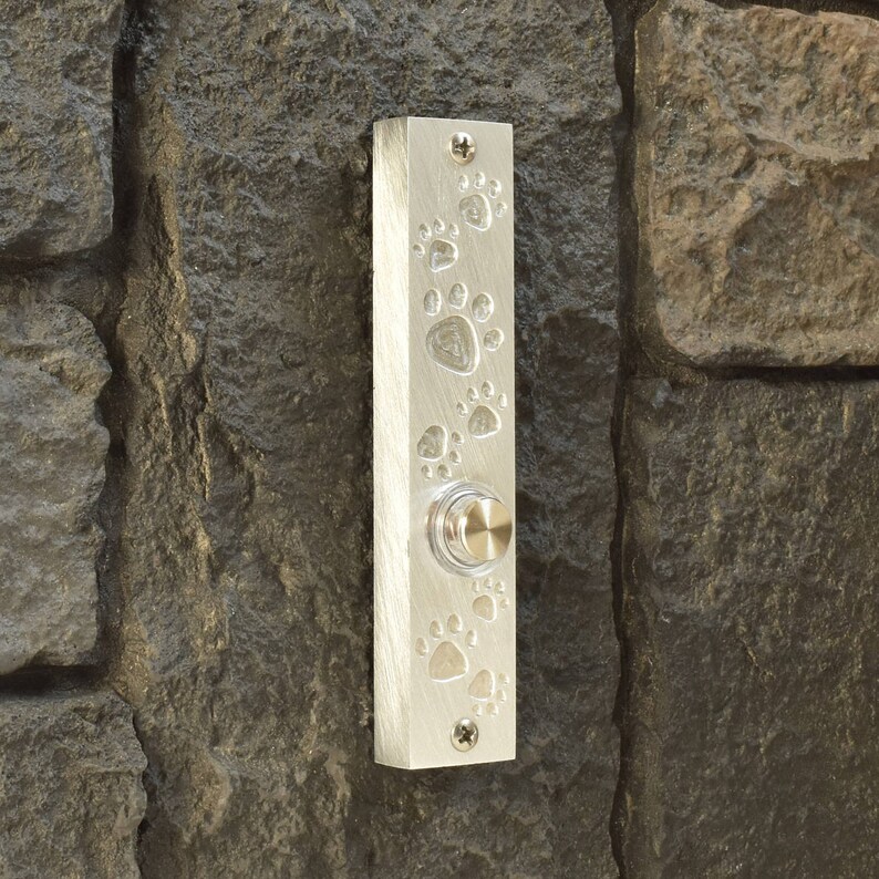 Paw Print Doorbell with Lighted Button Etsy