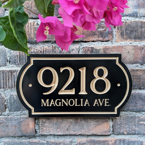 14"x 8" House Number, Engraved Plaque, Housewarming Gift, Open House, Realtor Gift, Address Sign, Carved Wood Sign