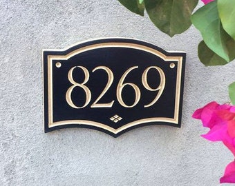 10" x 7" Sharp House Number Engraved Plaque, Housewarming Gift, Realtor Gift, Address Sign, House Number, Number Plaque, carved wood sign