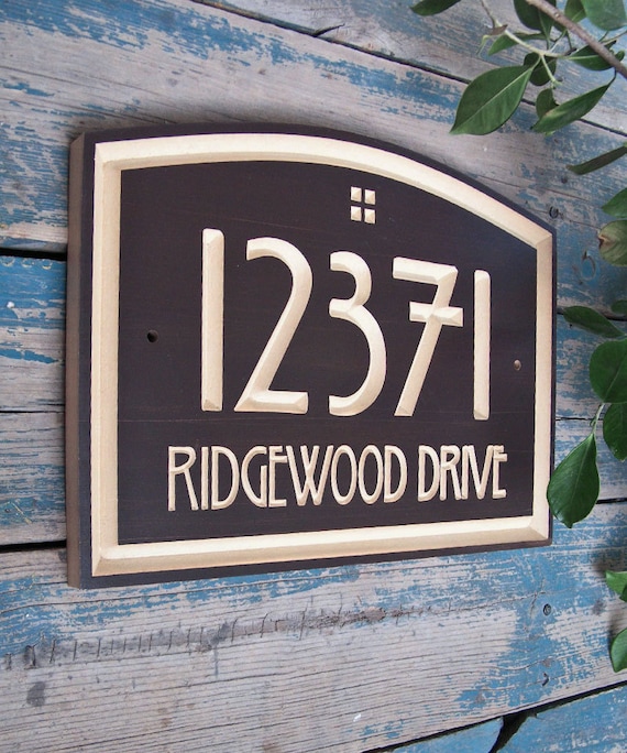 14.5 x 10 Arts & Crafts Home Address Engraved Etsy