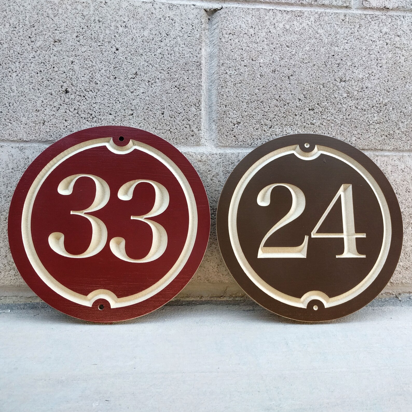 10 Round House Number Engraved Plaque Housewarming Etsy