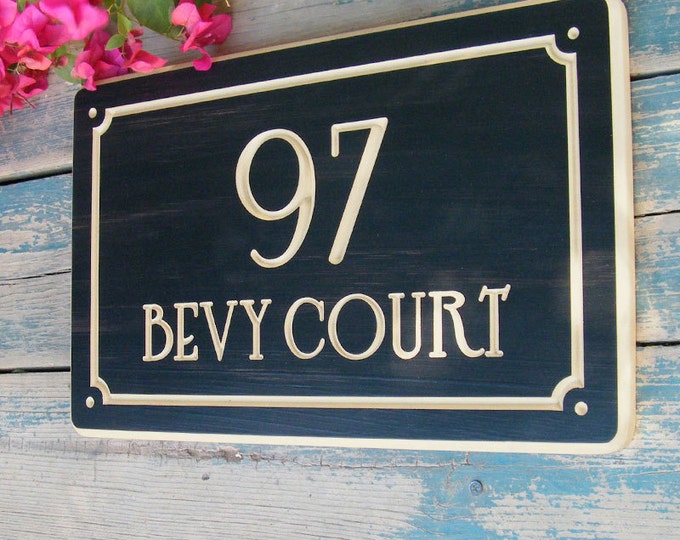 14"x9" Nouveau Home Address Engraved Plaque, Parisian Number Plaque, Housewarming Gift, Open House Gift, Realtor Gift, Custom Address Plaque