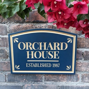 Home name engraved plaque, Elegant sign for your family name or almost anything you want to name