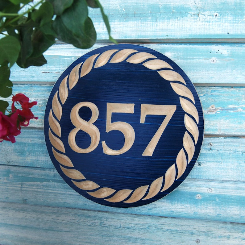 10 Nautical House Number Engraved Plaque Housewarming Etsy