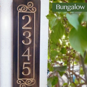 Vertical House Number Sign 3.5x13, House Number Column Plaque, House Number Plaque for Narrow Spaces, Mailbox Number Plaque image 2