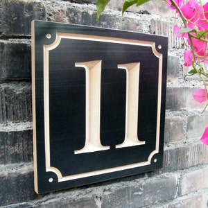 10&quot; Square House Number Engraved Plaque, Housewarming Gift, Realtor Gift, Address Sign, House Number, Number Plaque, Carved wood sign