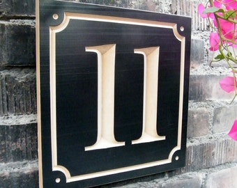 10" Square House Number Engraved Plaque, Housewarming Gift, Realtor Gift, Address Sign, House Number, Number Plaque, Carved wood sign
