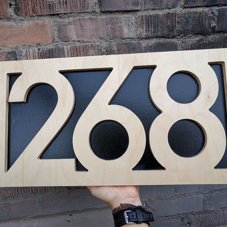 11 Raised Lettering Address Number sign in Baltic Birch Etsy