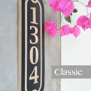 Vertical House Number Sign 3.5x13, House Number Column Plaque, House Number Plaque for Narrow Spaces, Mailbox Number Plaque image 4