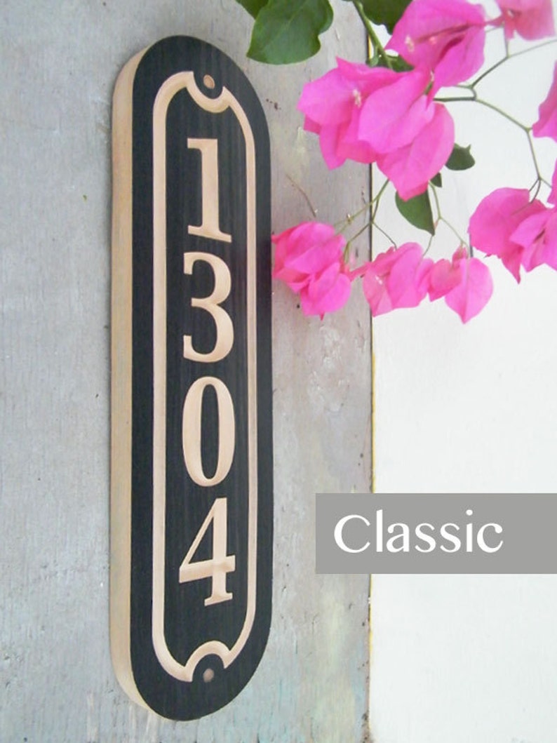 Vertical House Number Sign 3.5x13, House Number Column Plaque, House Number Plaque for Narrow Spaces, Mailbox Number Plaque image 4