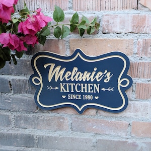 Personalized 10.5&quot;x7&quot; Kitchen Sign, Mother&#39;s Day Gift, Grandma Gift, Kitchen Decor Sign, Custom Kitchen Plaque, Personalized Name Sign