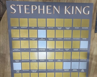 Stephen King books Scratch off poster