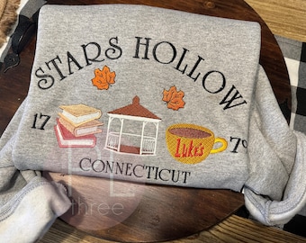 Embroidered Fall Sweatshirt, Stars Hollow Sweatshirt