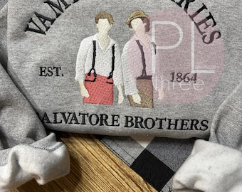 Vampire Diaries Embroidered Sweatshirt, Salvatore Brothers TV Show