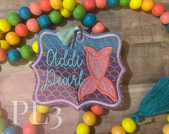 Mermaid Backpack Tags,Seashell Backpack Tag, Nautical Backpack Tags. Backpack Tags, Lunchbox Tag