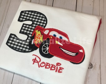 Personalized Race Car Birthday Shirt, Custom Number